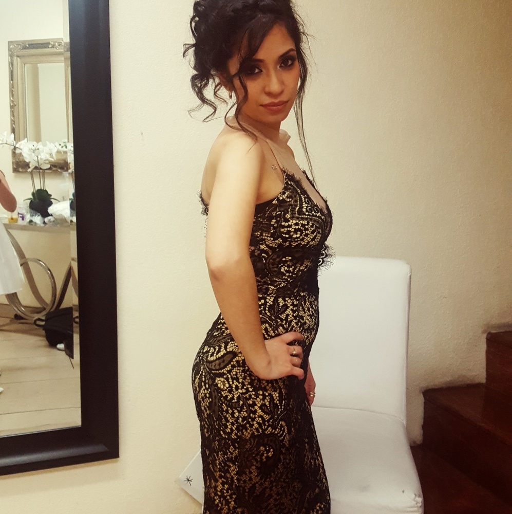 Black and gold Lace dress